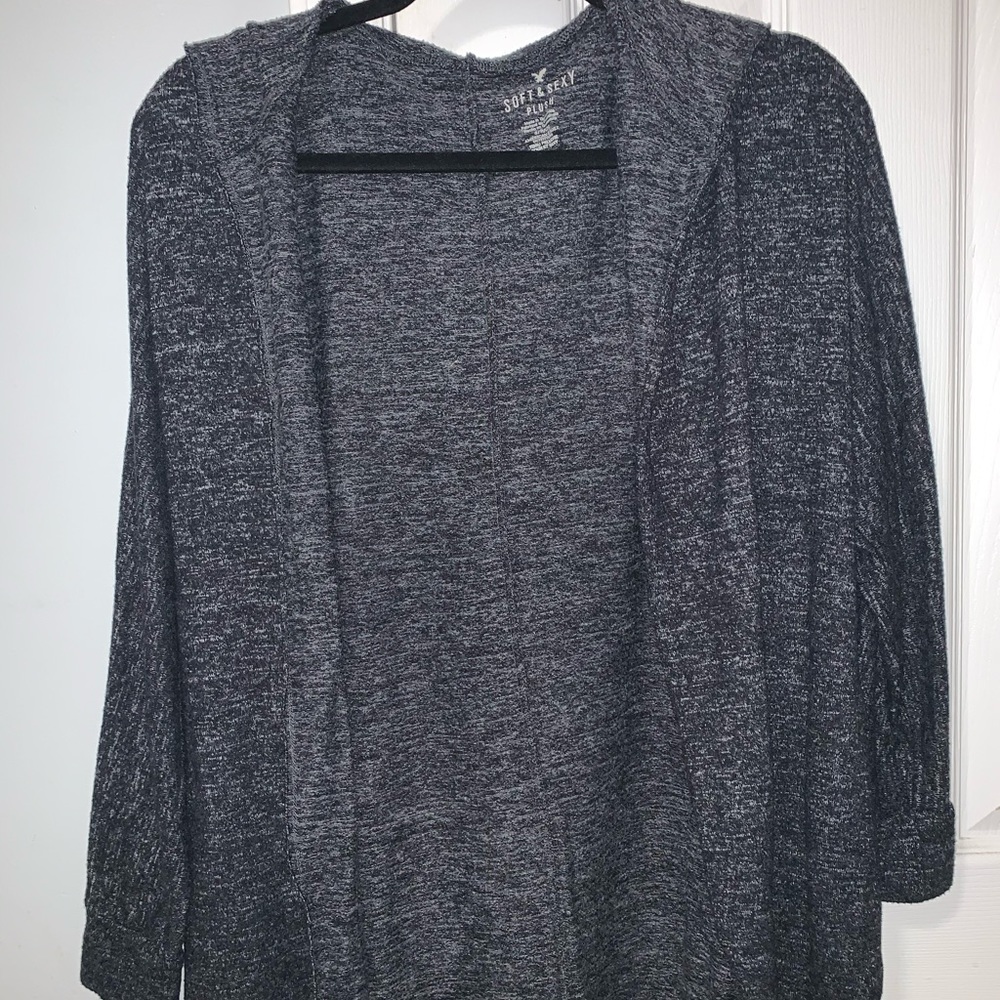 AE Soft and Sexy Plush Grey Cardigan